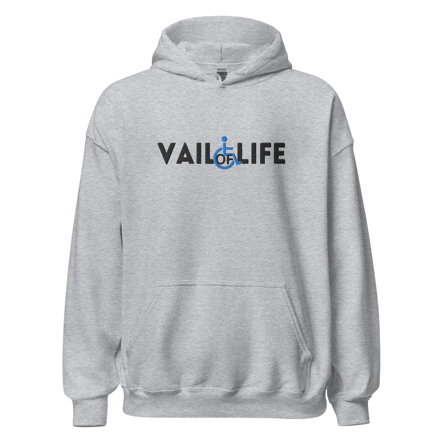 Vail of Life Embroidered Unisex Hoodie | Black Text