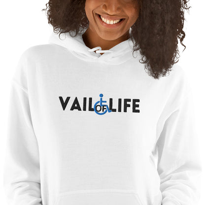 Vail of Life Embroidered Unisex Hoodie | Black Text